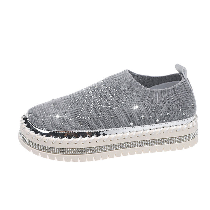 Damer Glitrende Slip-Ons med behageligt og elastisk strikoverdel Stilla