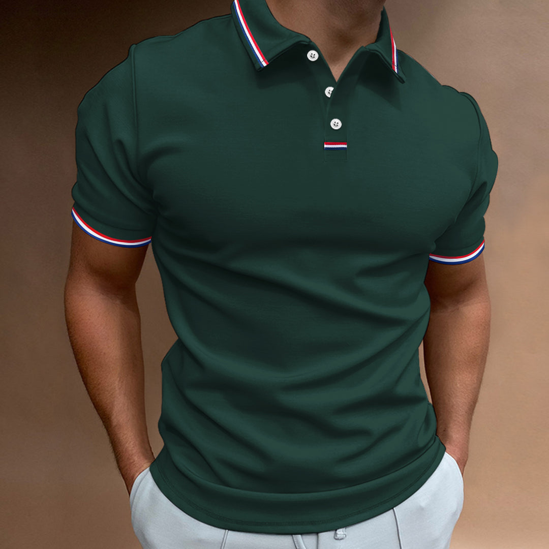 Herrer polo shirt med moderne kontrastdetaljer og åndbart stof Stilla
