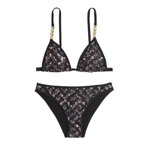 Dame Triangel-Bikini med unikt print og elegante stropdetaljer Stilla