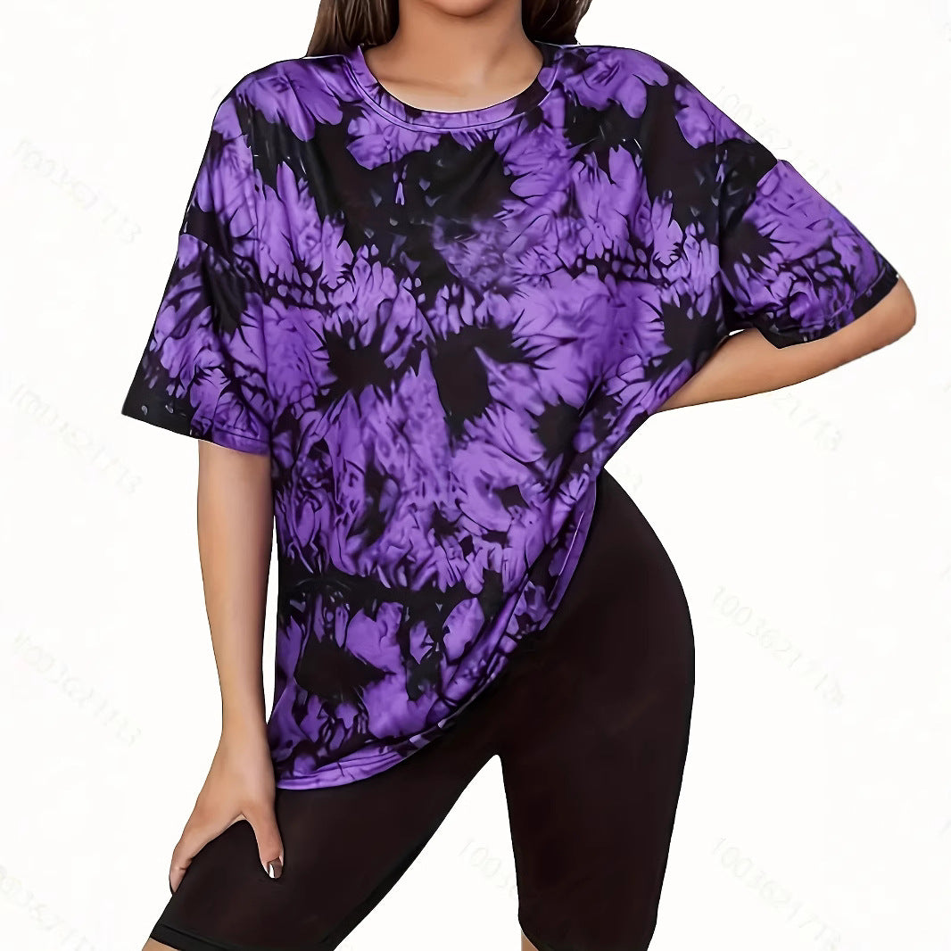Dame Oversized T-shirt med stilfuldt batikdesign og casual snit Stilla