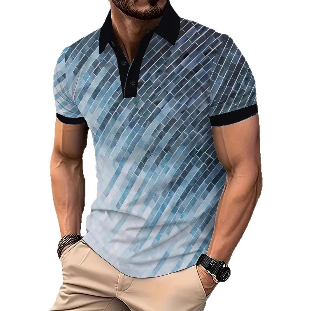 Herrer Poloshirt med dynamisk grafikdesign Stilla