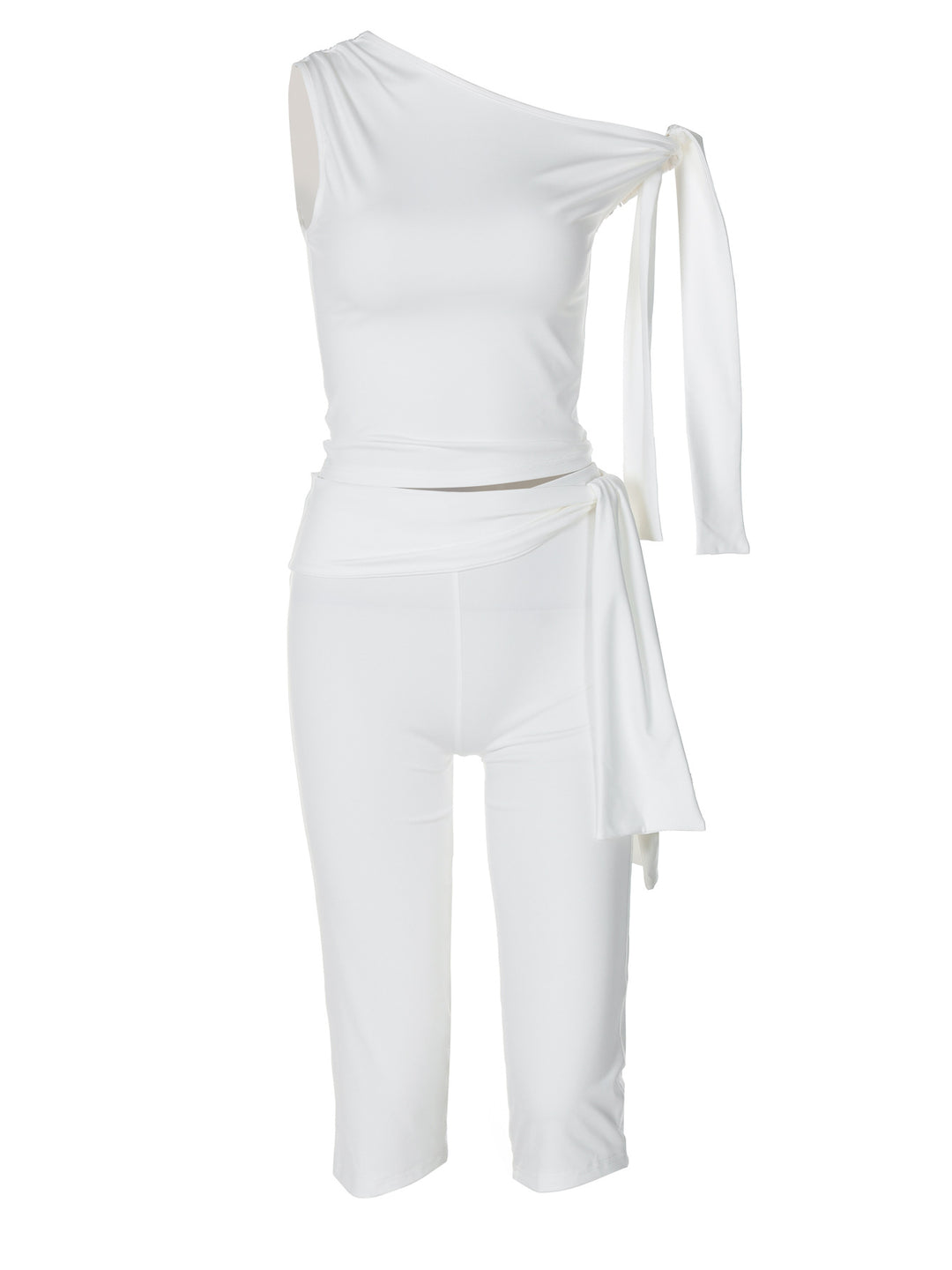 Dame figursyet One-Shoulder Jumpsuit med svingende slids Stilla
