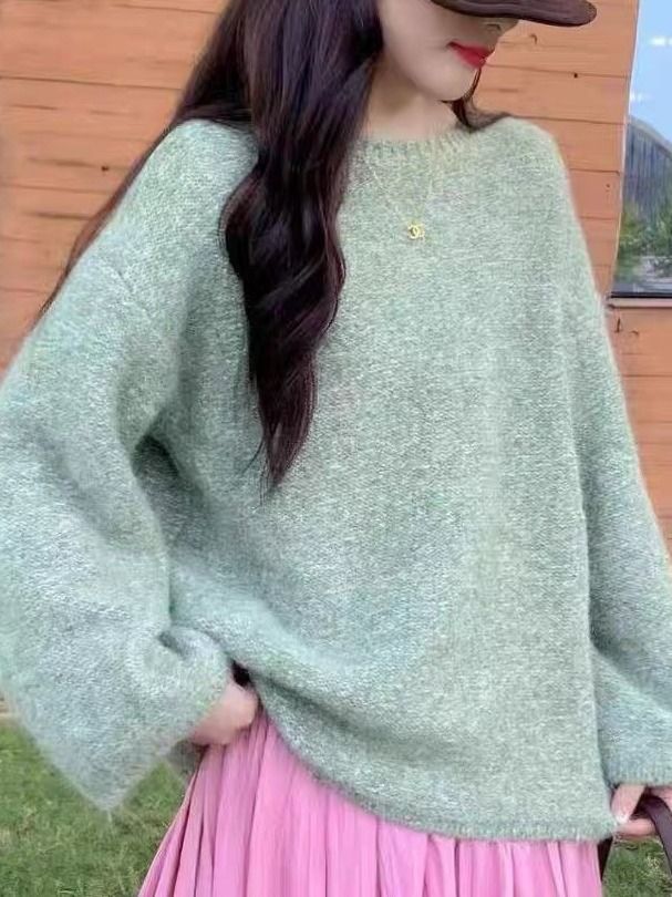 Kvinder Fluffy Strik Sweater med Loose Fit Stilla