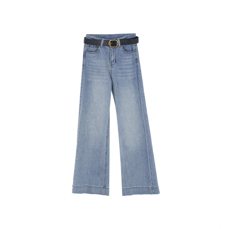 Dame vide høj talje jeans med elegant snit og kontrasterende syninger Stilla