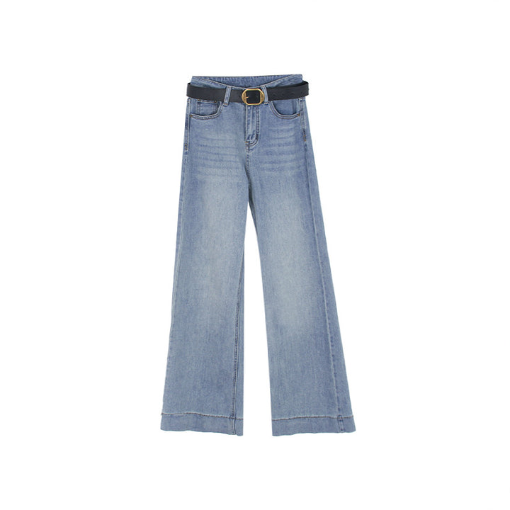 Dame vide høj talje jeans med elegant snit og kontrasterende syninger Stilla