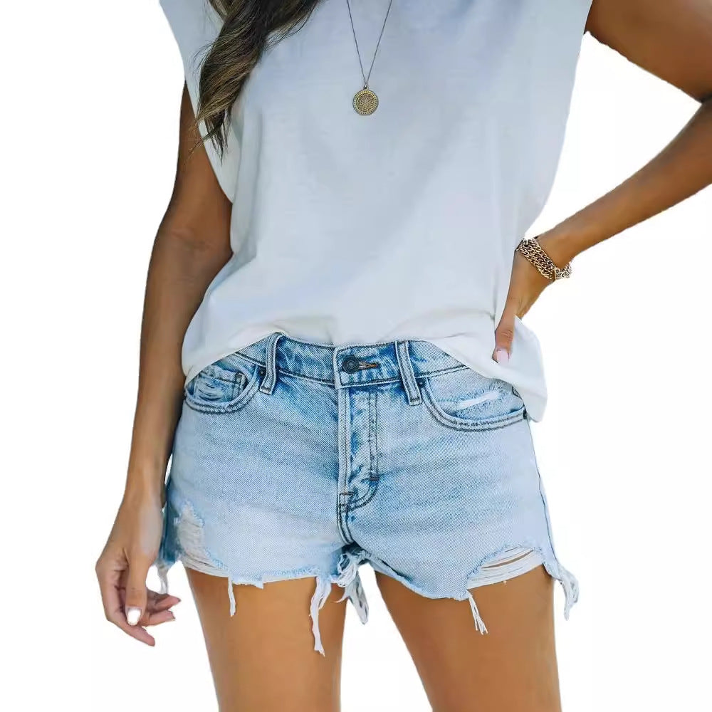 Dame Destroyed Jeans-Shorts Stilla