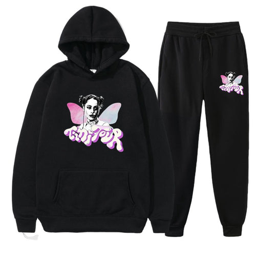 Women's sweatshirt og joggebukser sæt med kreativ grafisk design Skovae