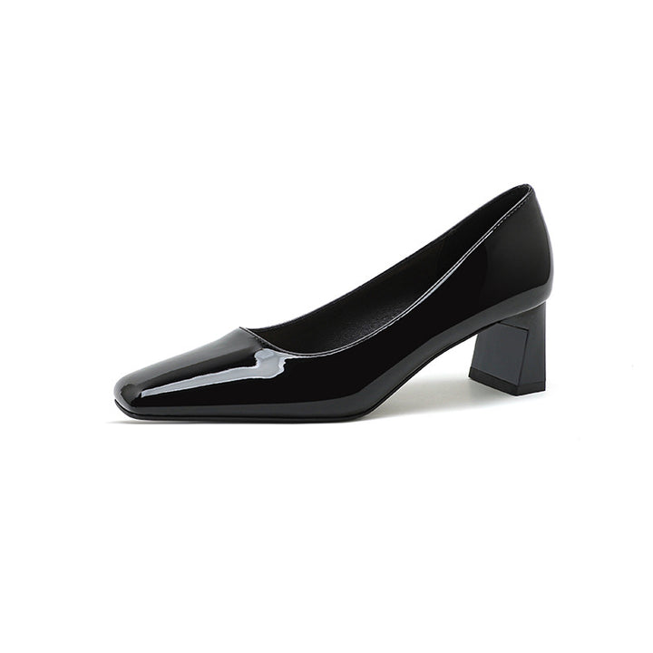 Dame Chunky Block-hælsko med elegant glansfuld finish Stilla