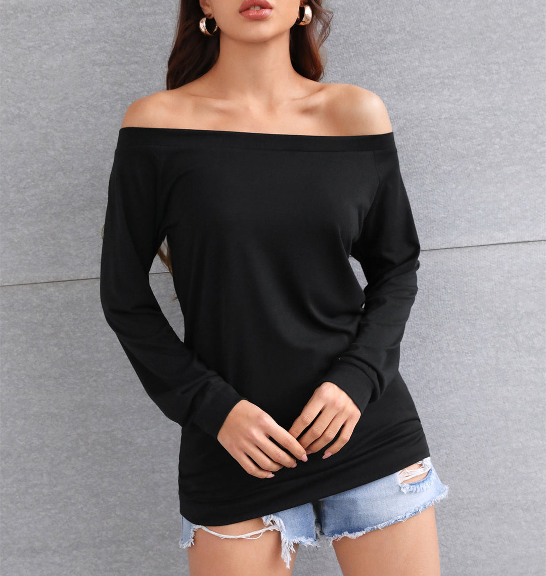 Dame Off-Shoulder Langærmet skjorte med bred pasform Stilla