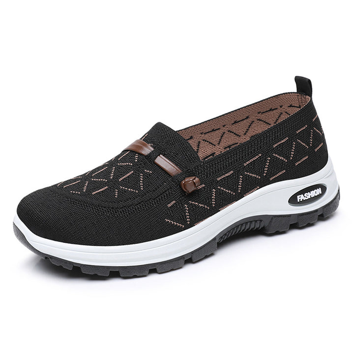 Femme Stilfulde Slip-On Komfort Sneakers med dekorativt strikkedesign Stilla
