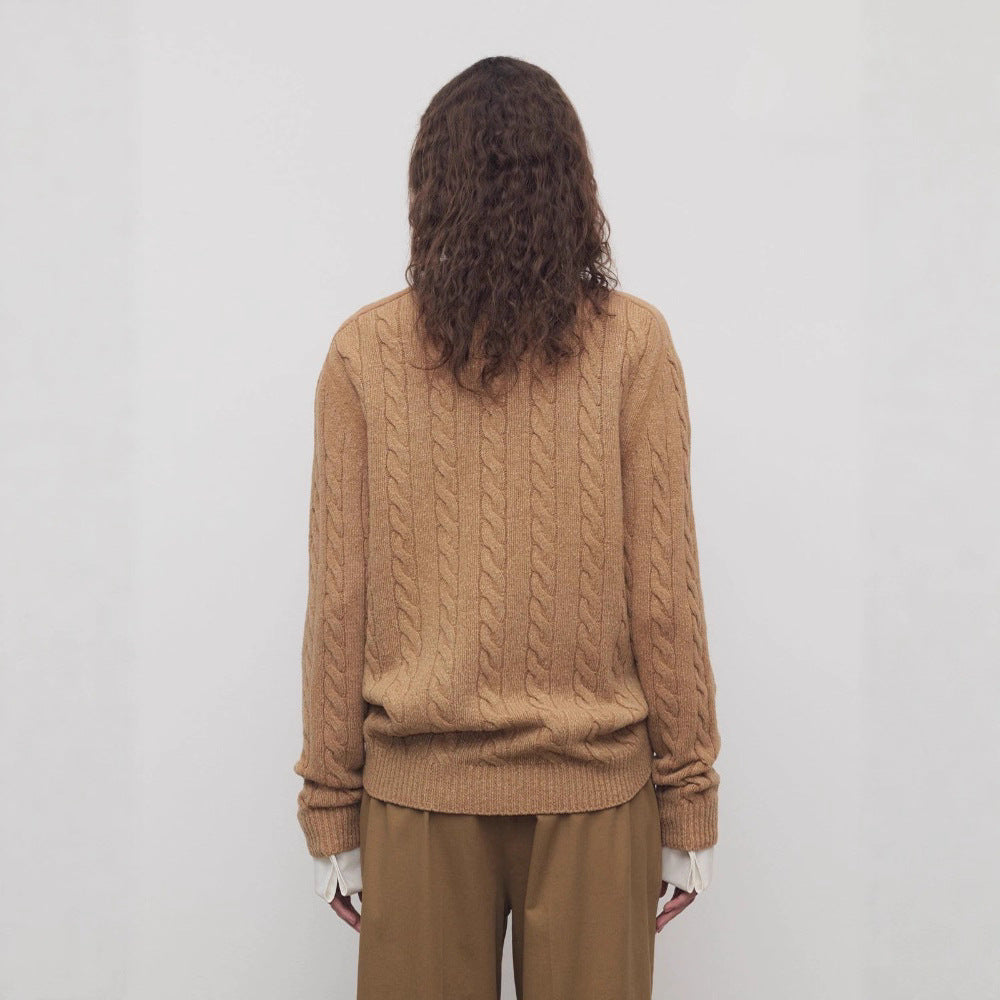Kvindernes chunky strikket cardigan med knaplukning Stilla