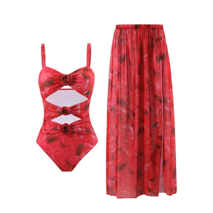 Dame Stilfuld Badedragt med Cut-Outs og matchende Strandrokke Stilla