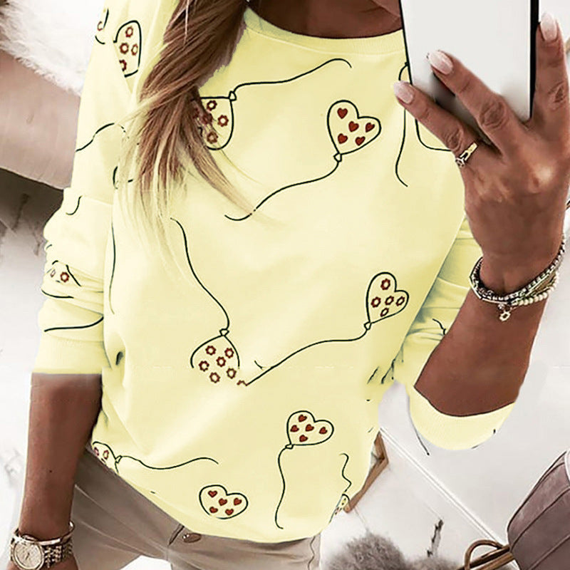 Dame afslappet sweatshirt med sødt ballonmotiv Stilla