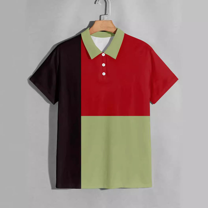 Herrer polo shirt med farveblokdesign og moderne krave Stilla