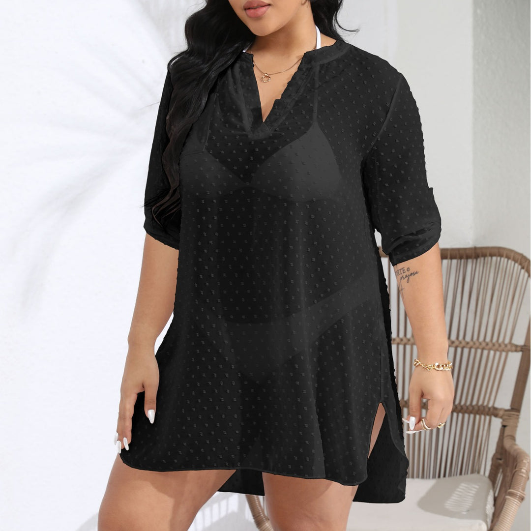 Dame Pletter Gennemsigtig Strand Cover-Up Tunika Stilla