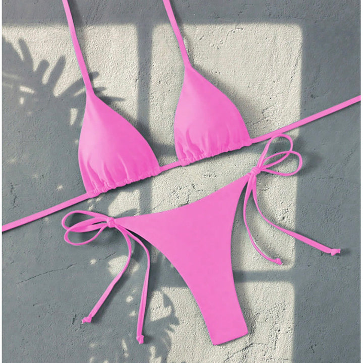 Dame Triangel-Bikini med justerbare snørredetaljer Skovae