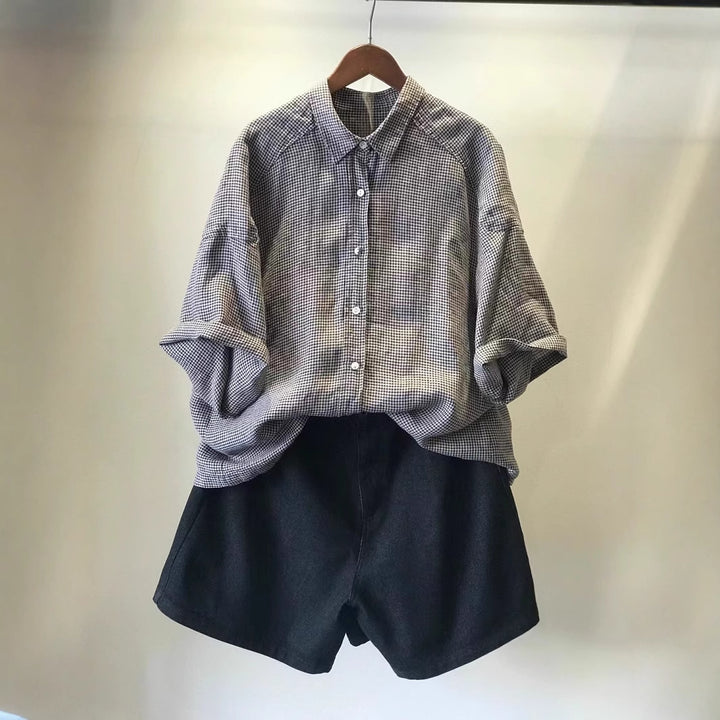 Femme Taljede Denim-Shorts med Opfoldet Kant Stilla