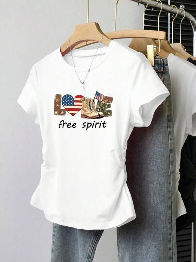 Dame Crop-T-Shirt med tætsiddende snit og moderne design Skovae