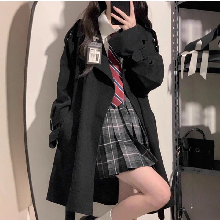 Dame Mode Trench Coat med Oversized Skæring Stilla