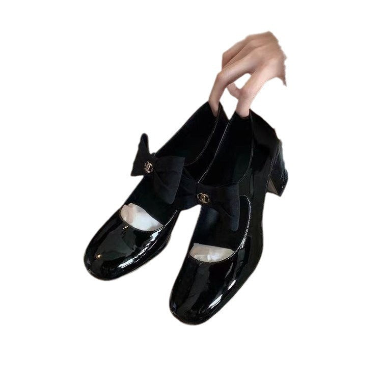 Dame Chic Patenteret Sløjfe Ballerinaer Stilla