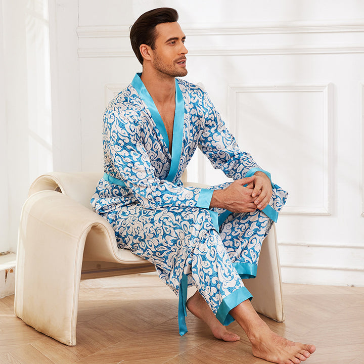 Herrer pyjamas med elegant kimono-design Stilla