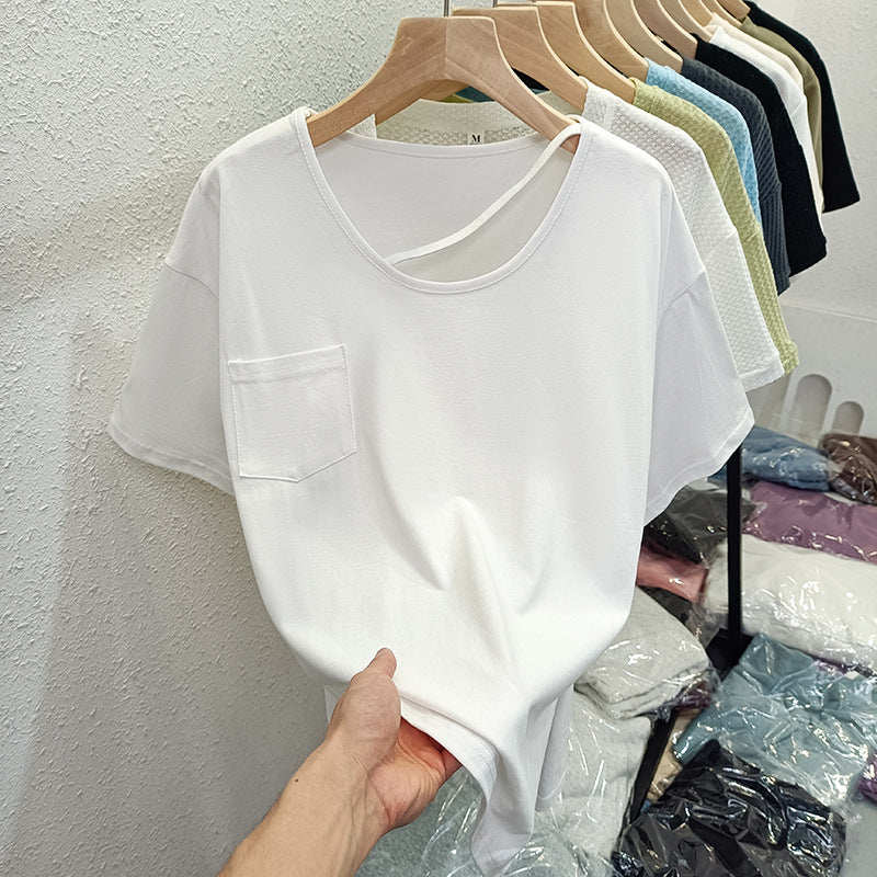 Femme Fritids Cut-Out Lommer T-Shirt Stilla