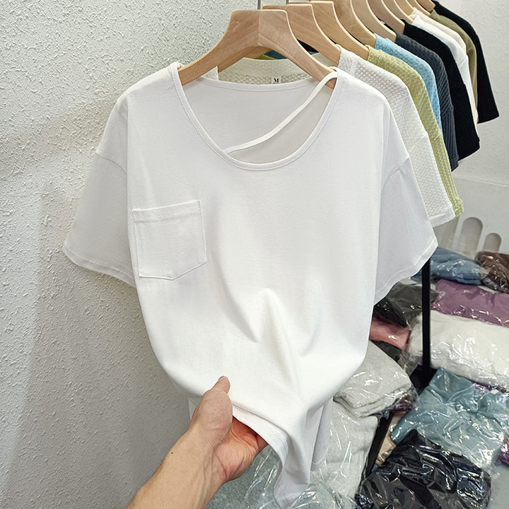 Femme Fritids Cut-Out Lommer T-Shirt Stilla