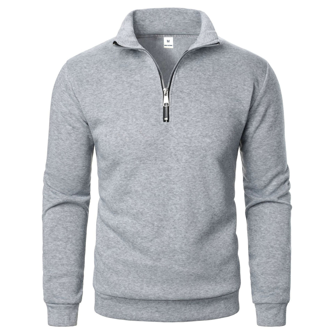 Herre fleece pullover med praktisk stående krave og lynlås Skovae