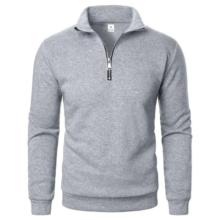 Herre fleece pullover med praktisk stående krave og lynlås Skovae