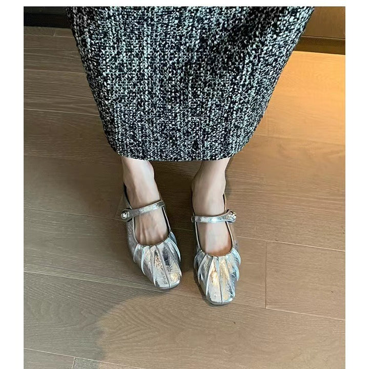 Dame elegante Mary Jane Ballerinas med præget detalje Stilla