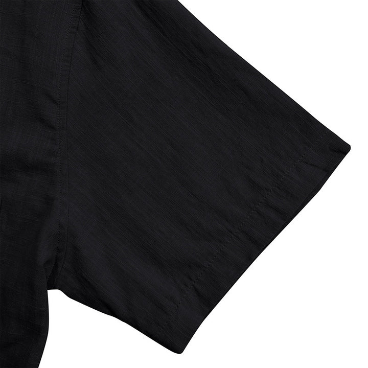 Herre kortærmet Henley-shirt med struktureret krave og elegante knapdetaljer Stilla