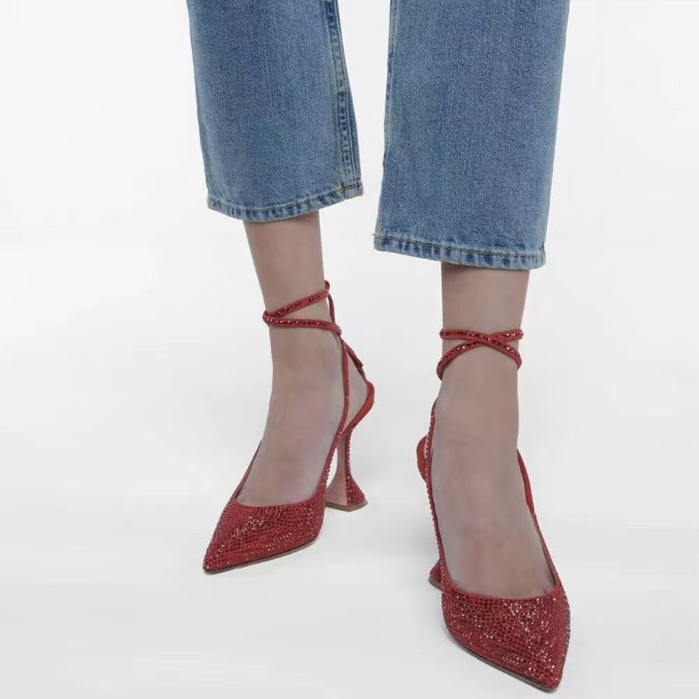 Femme Glamorous med rhinsten besatte højhælede pumps Stilla