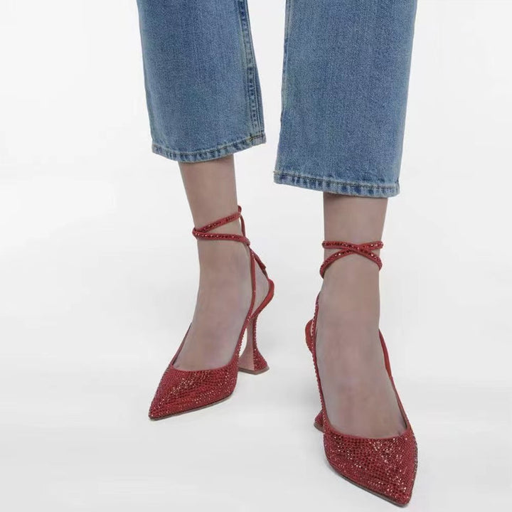Femme Glamorous med rhinsten besatte højhælede pumps Stilla