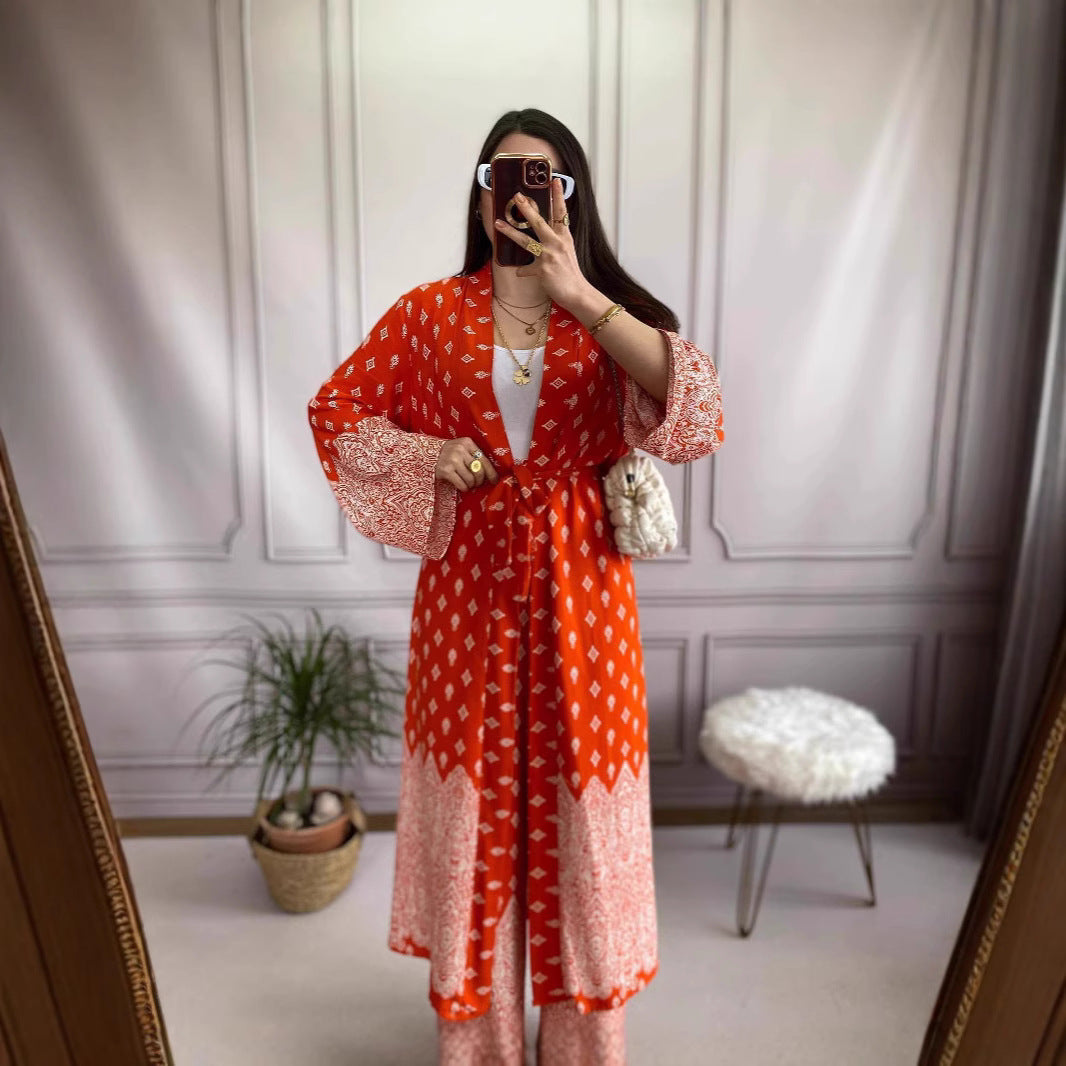 Dame sæt bestående af crop-top og maxi-nederdel med hul design Stilla