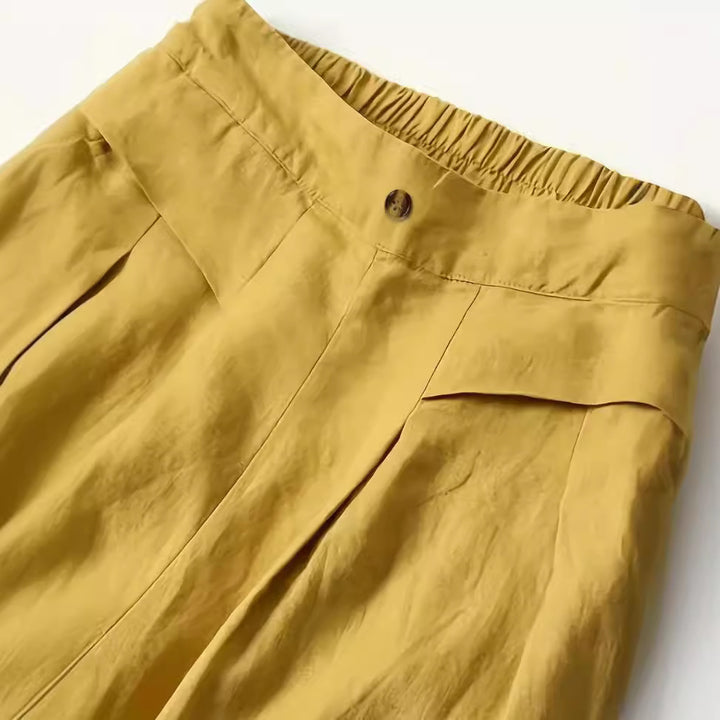Dame vidde Chino-bukser med folder og høj talje Stilla