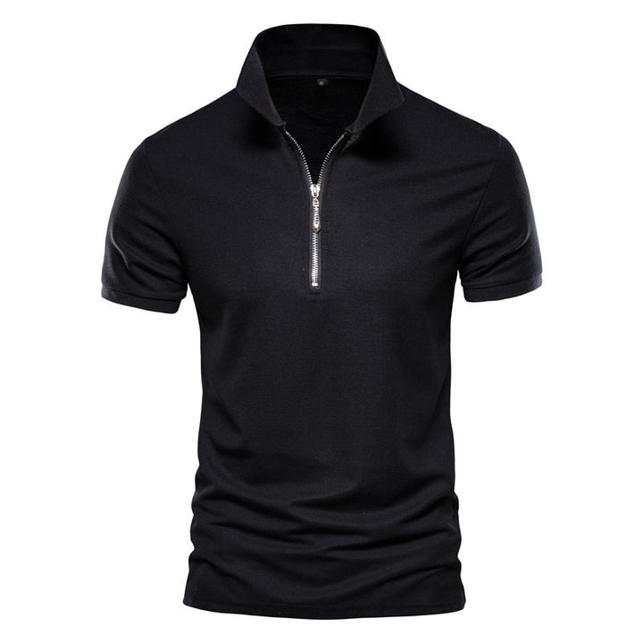 Herrer Polo-shirt med moderne lynlås og åndbart stof Stilla