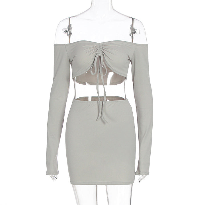 Dame Off-Shoulder Mini-Kjole med utilsigtede cut-outs og drapering Skovae