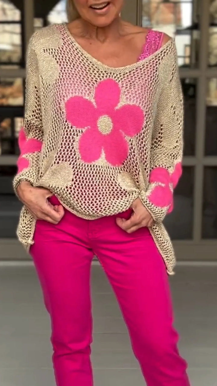 Femme Floral Hækletrøje Stilla