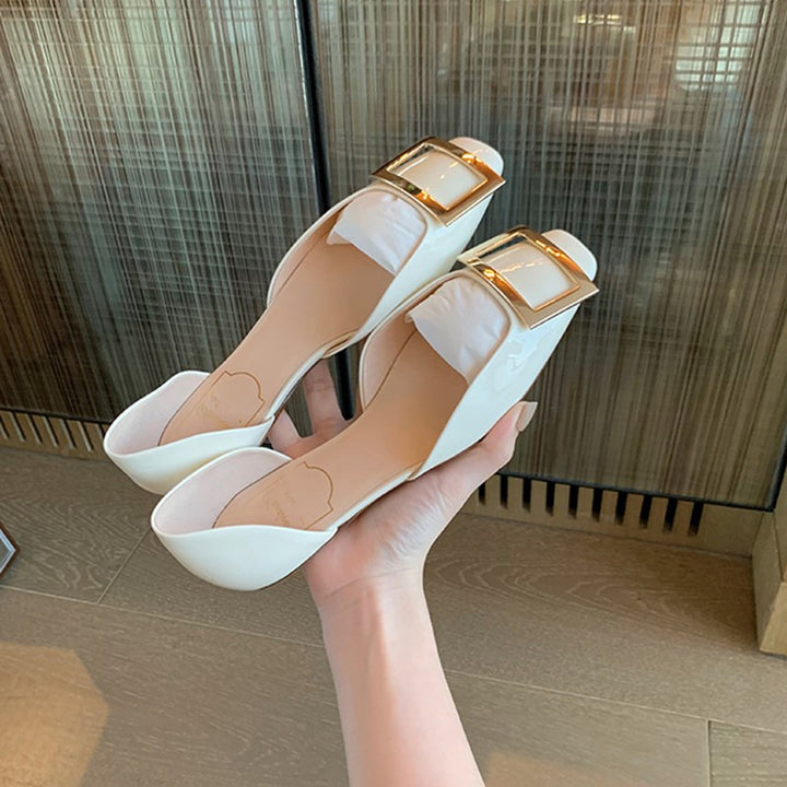 Dame Elegante Slip-On Mules med Dekorative Spænder Stilla