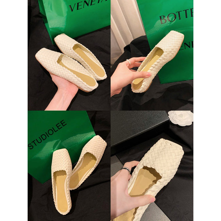 Dame Elegante Vævede Slip-On Mules Stilla
