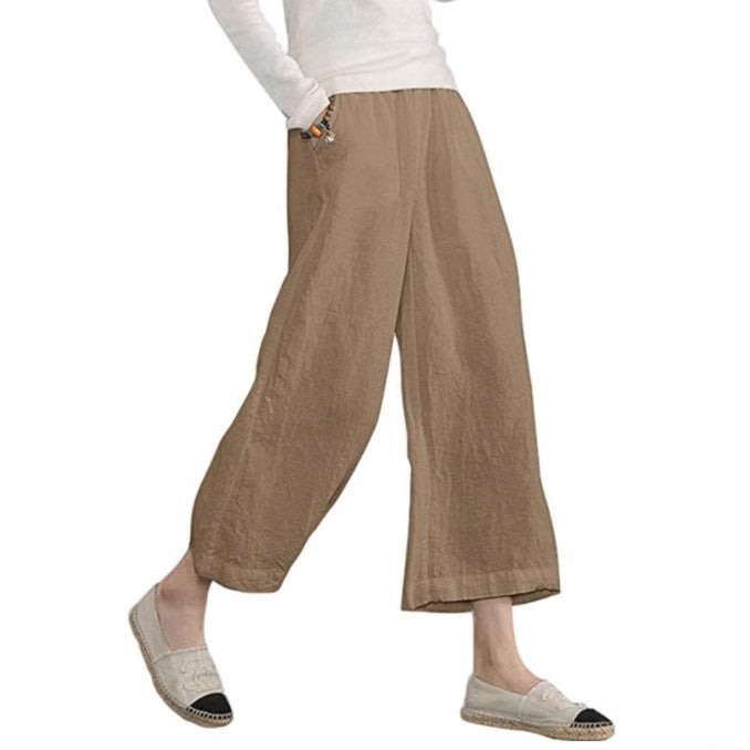 Dame Casual bred sommerbukser med elastisk talje og praktiske lommer Stilla