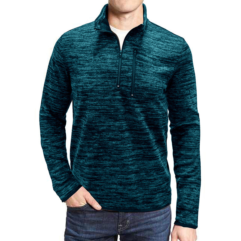 Herrer sweatshirt med stegende krave og moderne strukturer Stilla