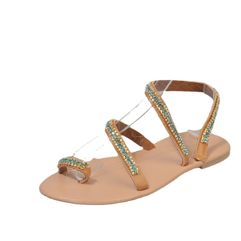 Dame elegante sandaler med krystaldekorationer og gennemsigtig overflade Stilla
