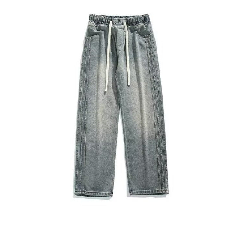 Herre bred Denim-jeans med elastisk talje og unik vask Stilla