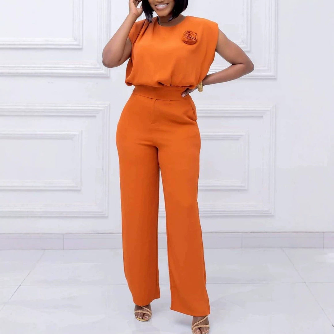 Dame elegant All-in-One-jumpsuit med blomsterdetalje Skovae