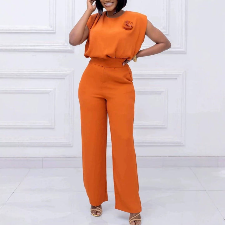 Dame elegant All-in-One-jumpsuit med blomsterdetalje Skovae