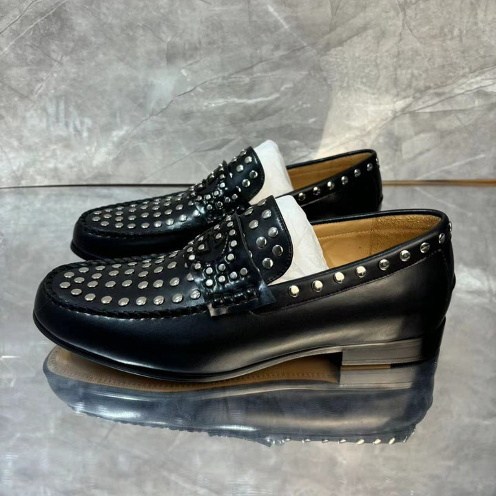 Mænds negledekorerede læderslippers Stilla