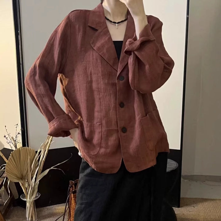 Femme Letvægts Linned Blazer Stilla