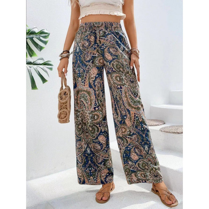 Dame Relaxed Fit Bohemian Tryk Bukser Stilla