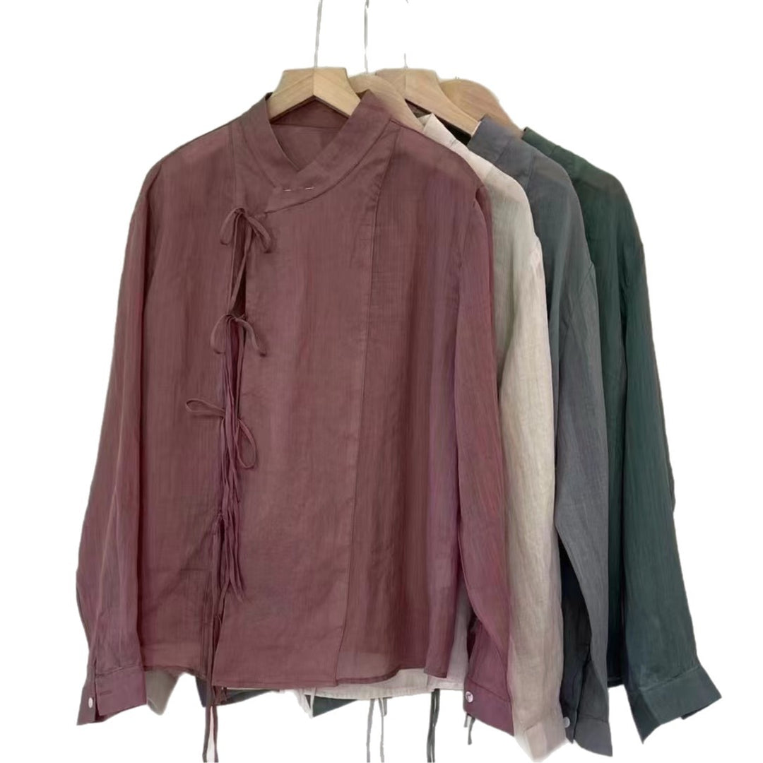 Femme Letvægts Sløjfe-Front Bluse Stilla